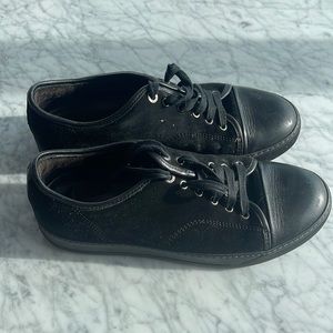 Lanvin black suede tennis shoes